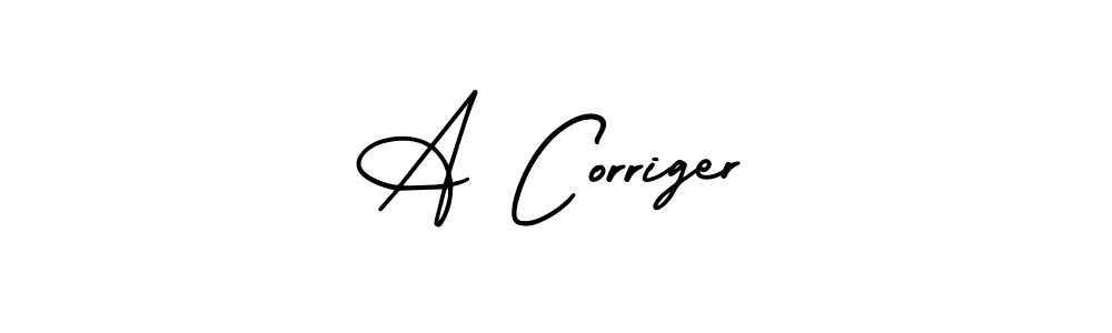 It looks lik you need a new signature style for name A Corriger. Design unique handwritten (AmerikaSignatureDemo-Regular) signature with our free signature maker in just a few clicks. A Corriger signature style 3 images and pictures png