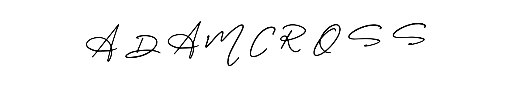 You should practise on your own different ways (AmerikaSignatureDemo-Regular) to write your name (A D A M C R O S S) in signature. don't let someone else do it for you. A D A M C R O S S signature style 3 images and pictures png