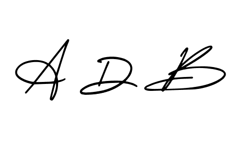 Design your own signature with our free online signature maker. With this signature software, you can create a handwritten (AmerikaSignatureDemo-Regular) signature for name A D B. A D B signature style 3 images and pictures png