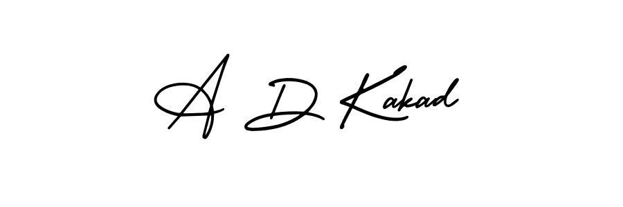 The best way (AmerikaSignatureDemo-Regular) to make a short signature is to pick only two or three words in your name. The name A D Kakad include a total of six letters. For converting this name. A D Kakad signature style 3 images and pictures png