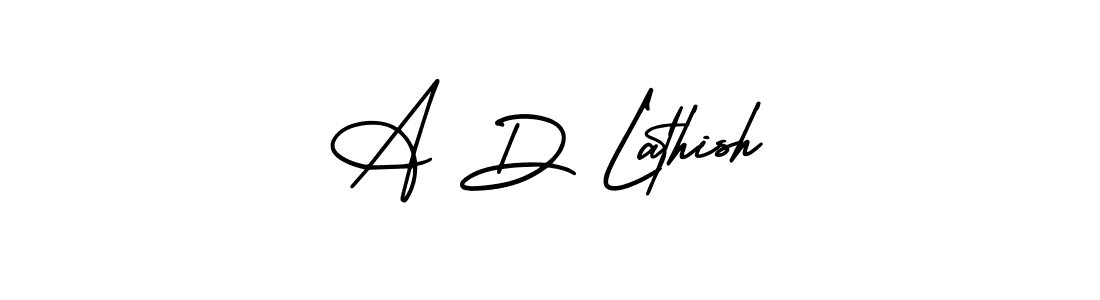 Use a signature maker to create a handwritten signature online. With this signature software, you can design (AmerikaSignatureDemo-Regular) your own signature for name A D Lathish. A D Lathish signature style 3 images and pictures png