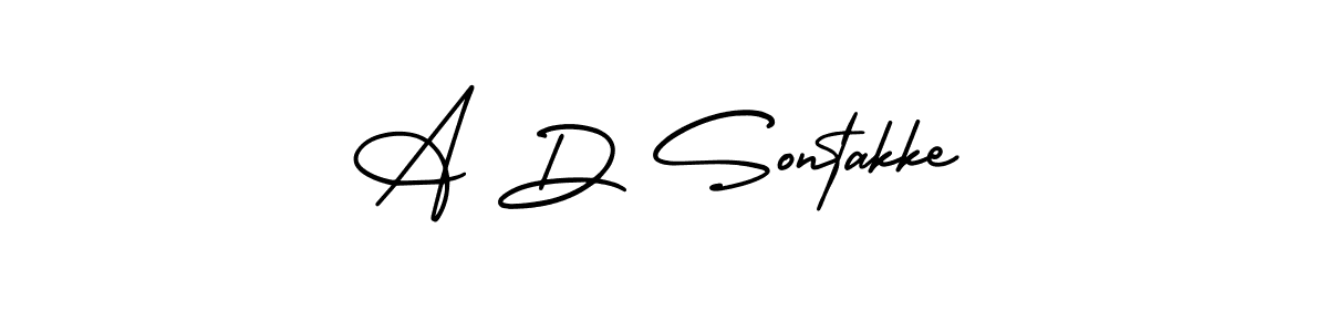 Create a beautiful signature design for name A D Sontakke. With this signature (AmerikaSignatureDemo-Regular) fonts, you can make a handwritten signature for free. A D Sontakke signature style 3 images and pictures png