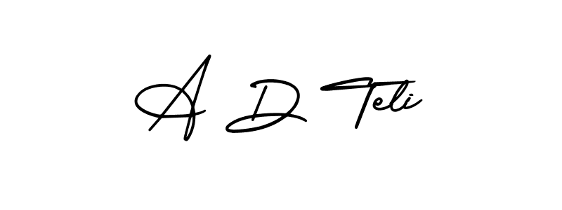 How to make A D Teli name signature. Use AmerikaSignatureDemo-Regular style for creating short signs online. This is the latest handwritten sign. A D Teli signature style 3 images and pictures png