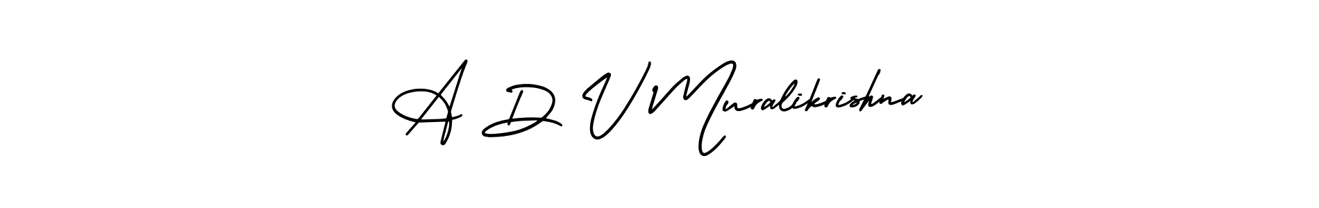 How to make A D V Muralikrishna name signature. Use AmerikaSignatureDemo-Regular style for creating short signs online. This is the latest handwritten sign. A D V Muralikrishna signature style 3 images and pictures png