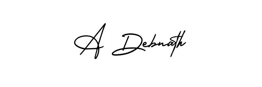 A Debnath stylish signature style. Best Handwritten Sign (AmerikaSignatureDemo-Regular) for my name. Handwritten Signature Collection Ideas for my name A Debnath. A Debnath signature style 3 images and pictures png