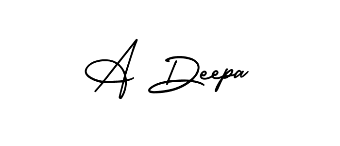 Make a beautiful signature design for name A Deepa. With this signature (AmerikaSignatureDemo-Regular) style, you can create a handwritten signature for free. A Deepa signature style 3 images and pictures png