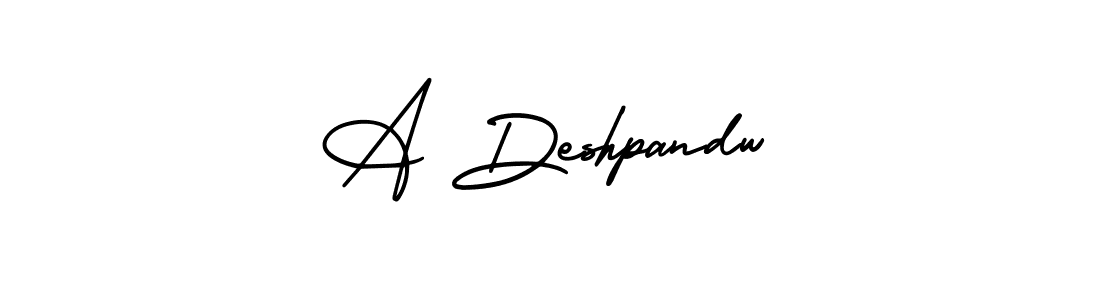 You should practise on your own different ways (AmerikaSignatureDemo-Regular) to write your name (A Deshpandw) in signature. don't let someone else do it for you. A Deshpandw signature style 3 images and pictures png