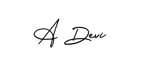 Use a signature maker to create a handwritten signature online. With this signature software, you can design (AmerikaSignatureDemo-Regular) your own signature for name A Devi. A Devi signature style 3 images and pictures png