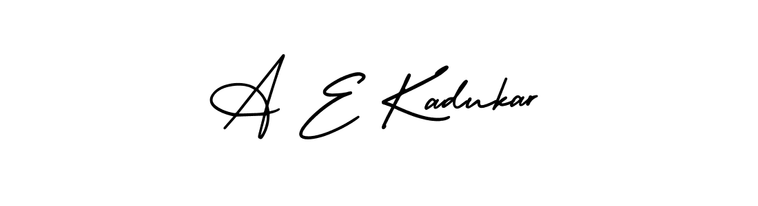 Also we have A E Kadukar name is the best signature style. Create professional handwritten signature collection using AmerikaSignatureDemo-Regular autograph style. A E Kadukar signature style 3 images and pictures png