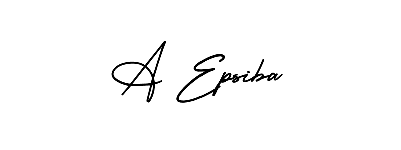 Create a beautiful signature design for name A Epsiba. With this signature (AmerikaSignatureDemo-Regular) fonts, you can make a handwritten signature for free. A Epsiba signature style 3 images and pictures png