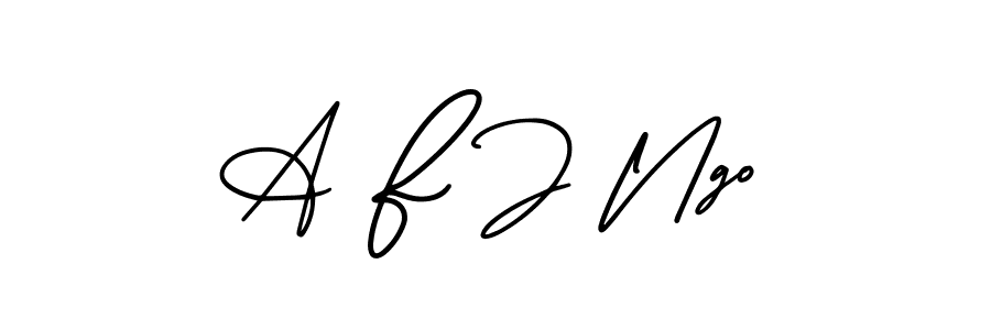 Use a signature maker to create a handwritten signature online. With this signature software, you can design (AmerikaSignatureDemo-Regular) your own signature for name A F J Ngo. A F J Ngo signature style 3 images and pictures png