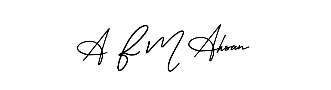 Similarly AmerikaSignatureDemo-Regular is the best handwritten signature design. Signature creator online .You can use it as an online autograph creator for name A F M Ahsan. A F M Ahsan signature style 3 images and pictures png