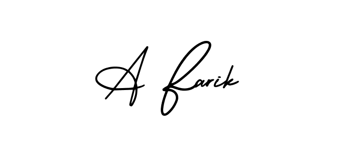 How to Draw A Farik signature style? AmerikaSignatureDemo-Regular is a latest design signature styles for name A Farik. A Farik signature style 3 images and pictures png