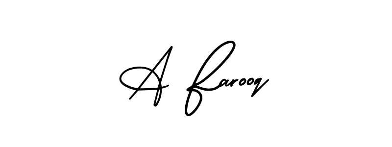 You should practise on your own different ways (AmerikaSignatureDemo-Regular) to write your name (A Farooq) in signature. don't let someone else do it for you. A Farooq signature style 3 images and pictures png