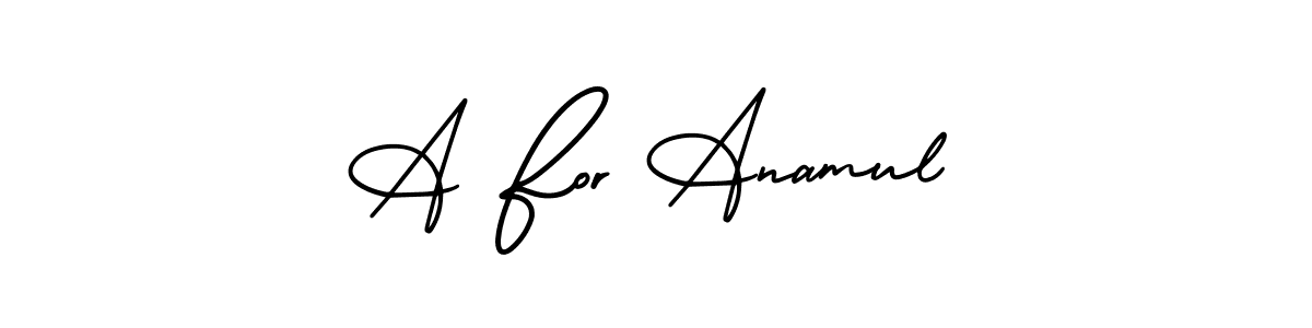 Use a signature maker to create a handwritten signature online. With this signature software, you can design (AmerikaSignatureDemo-Regular) your own signature for name A For Anamul. A For Anamul signature style 3 images and pictures png