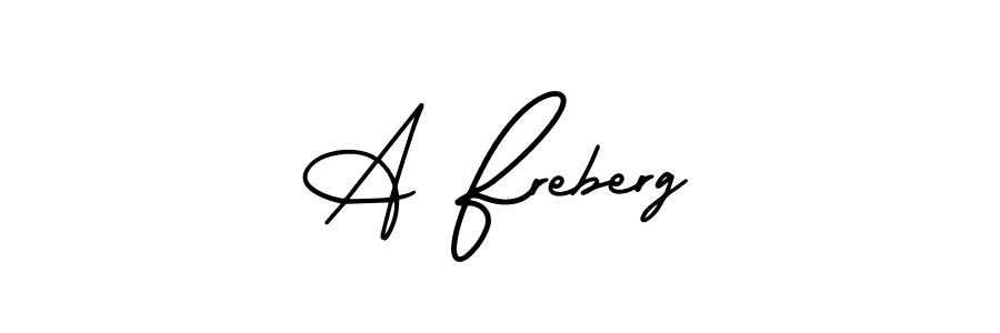 Create a beautiful signature design for name A Freberg. With this signature (AmerikaSignatureDemo-Regular) fonts, you can make a handwritten signature for free. A Freberg signature style 3 images and pictures png