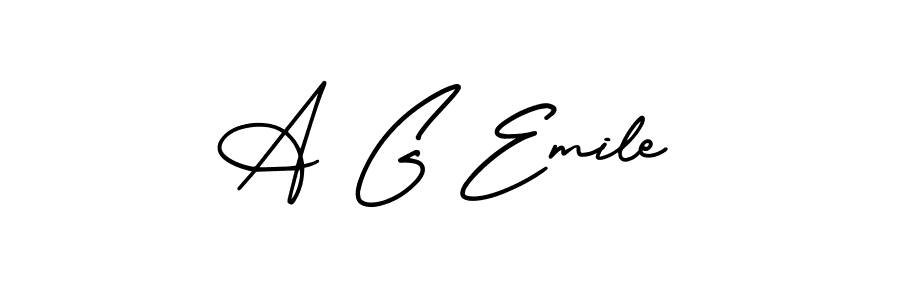 Use a signature maker to create a handwritten signature online. With this signature software, you can design (AmerikaSignatureDemo-Regular) your own signature for name A G Emile. A G Emile signature style 3 images and pictures png