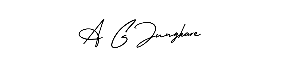 This is the best signature style for the A G Junghare name. Also you like these signature font (AmerikaSignatureDemo-Regular). Mix name signature. A G Junghare signature style 3 images and pictures png