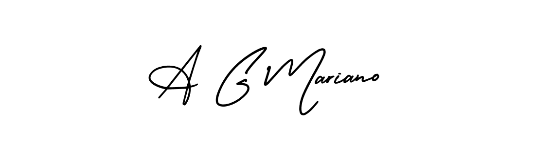 The best way (AmerikaSignatureDemo-Regular) to make a short signature is to pick only two or three words in your name. The name A G Mariano include a total of six letters. For converting this name. A G Mariano signature style 3 images and pictures png