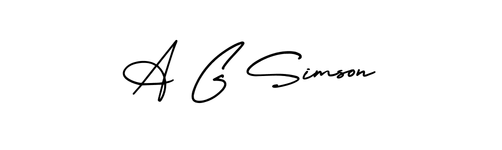 Make a beautiful signature design for name A G Simson. Use this online signature maker to create a handwritten signature for free. A G Simson signature style 3 images and pictures png