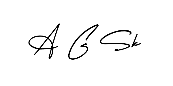 Use a signature maker to create a handwritten signature online. With this signature software, you can design (AmerikaSignatureDemo-Regular) your own signature for name A G Sk. A G Sk signature style 3 images and pictures png