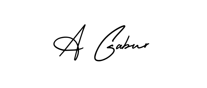 Make a beautiful signature design for name A Gabur. With this signature (AmerikaSignatureDemo-Regular) style, you can create a handwritten signature for free. A Gabur signature style 3 images and pictures png