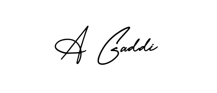 Create a beautiful signature design for name A Gaddi. With this signature (AmerikaSignatureDemo-Regular) fonts, you can make a handwritten signature for free. A Gaddi signature style 3 images and pictures png