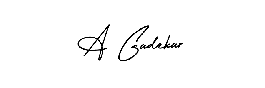 This is the best signature style for the A Gadekar name. Also you like these signature font (AmerikaSignatureDemo-Regular). Mix name signature. A Gadekar signature style 3 images and pictures png