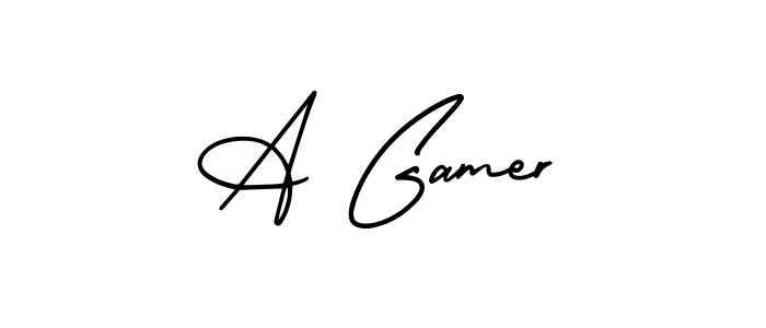 How to Draw A Gamer signature style? AmerikaSignatureDemo-Regular is a latest design signature styles for name A Gamer. A Gamer signature style 3 images and pictures png