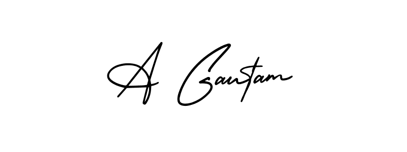 A Gautam stylish signature style. Best Handwritten Sign (AmerikaSignatureDemo-Regular) for my name. Handwritten Signature Collection Ideas for my name A Gautam. A Gautam signature style 3 images and pictures png