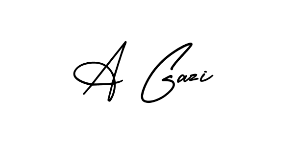 This is the best signature style for the A Gazi name. Also you like these signature font (AmerikaSignatureDemo-Regular). Mix name signature. A Gazi signature style 3 images and pictures png