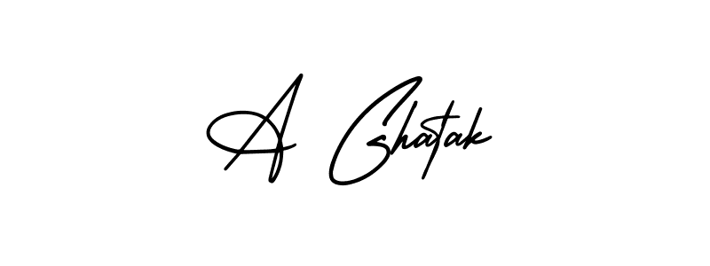 How to make A Ghatak name signature. Use AmerikaSignatureDemo-Regular style for creating short signs online. This is the latest handwritten sign. A Ghatak signature style 3 images and pictures png