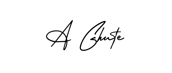 Make a beautiful signature design for name A Ghute. With this signature (AmerikaSignatureDemo-Regular) style, you can create a handwritten signature for free. A Ghute signature style 3 images and pictures png