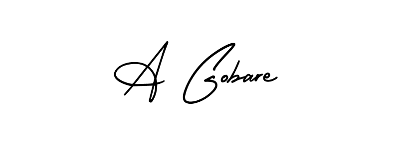 The best way (AmerikaSignatureDemo-Regular) to make a short signature is to pick only two or three words in your name. The name A Gobare include a total of six letters. For converting this name. A Gobare signature style 3 images and pictures png