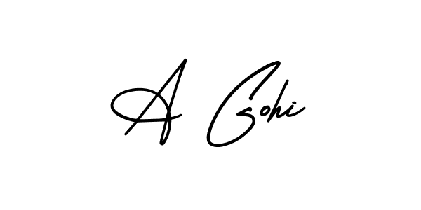 A Gohi stylish signature style. Best Handwritten Sign (AmerikaSignatureDemo-Regular) for my name. Handwritten Signature Collection Ideas for my name A Gohi. A Gohi signature style 3 images and pictures png