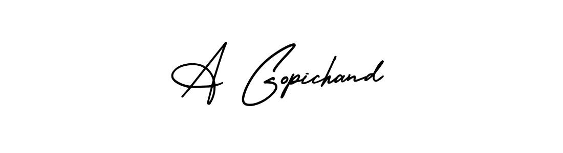 Design your own signature with our free online signature maker. With this signature software, you can create a handwritten (AmerikaSignatureDemo-Regular) signature for name A Gopichand. A Gopichand signature style 3 images and pictures png