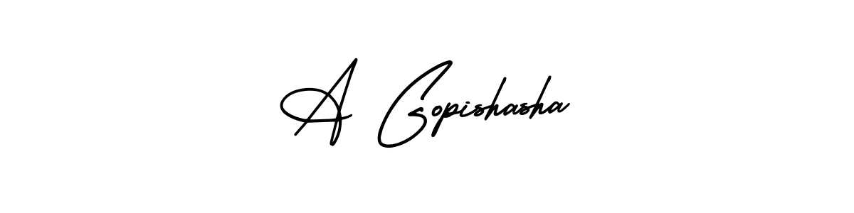 How to make A Gopishasha name signature. Use AmerikaSignatureDemo-Regular style for creating short signs online. This is the latest handwritten sign. A Gopishasha signature style 3 images and pictures png