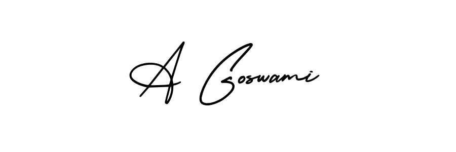 A Goswami stylish signature style. Best Handwritten Sign (AmerikaSignatureDemo-Regular) for my name. Handwritten Signature Collection Ideas for my name A Goswami. A Goswami signature style 3 images and pictures png