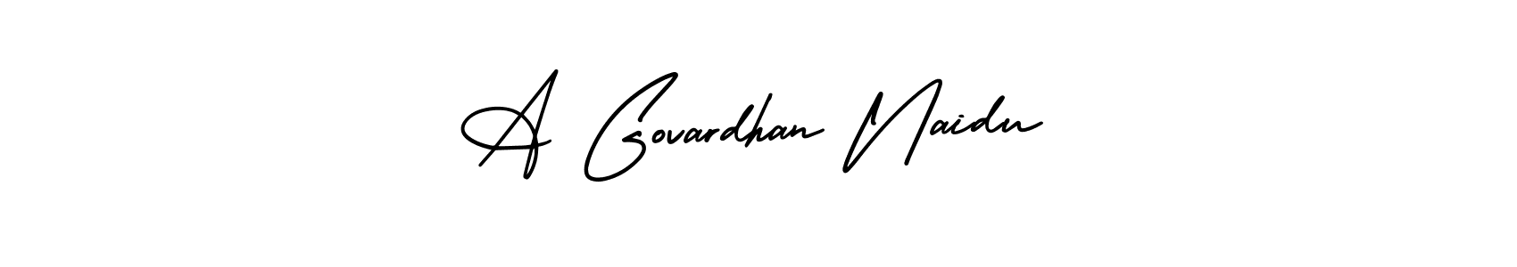 This is the best signature style for the A Govardhan Naidu name. Also you like these signature font (AmerikaSignatureDemo-Regular). Mix name signature. A Govardhan Naidu signature style 3 images and pictures png