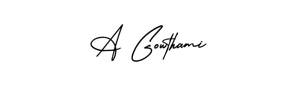 Make a beautiful signature design for name A Gowthami. With this signature (AmerikaSignatureDemo-Regular) style, you can create a handwritten signature for free. A Gowthami signature style 3 images and pictures png