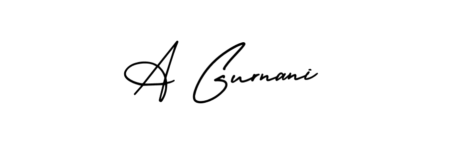 Use a signature maker to create a handwritten signature online. With this signature software, you can design (AmerikaSignatureDemo-Regular) your own signature for name A Gurnani. A Gurnani signature style 3 images and pictures png