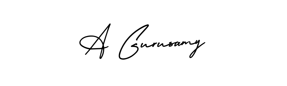 A Gurusamy stylish signature style. Best Handwritten Sign (AmerikaSignatureDemo-Regular) for my name. Handwritten Signature Collection Ideas for my name A Gurusamy. A Gurusamy signature style 3 images and pictures png
