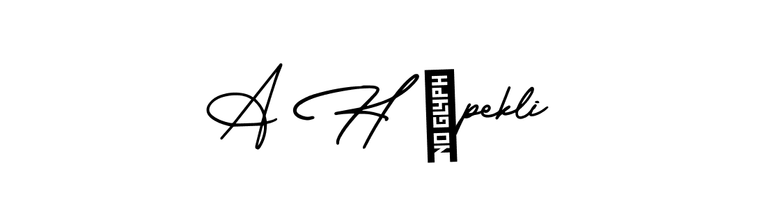 How to Draw A H İpekli signature style? AmerikaSignatureDemo-Regular is a latest design signature styles for name A H İpekli. A H İpekli signature style 3 images and pictures png