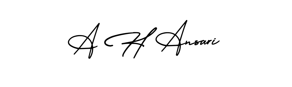 if you are searching for the best signature style for your name A H Ansari. so please give up your signature search. here we have designed multiple signature styles  using AmerikaSignatureDemo-Regular. A H Ansari signature style 3 images and pictures png