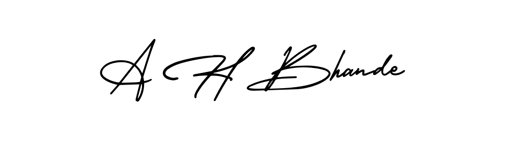 You can use this online signature creator to create a handwritten signature for the name A H Bhande. This is the best online autograph maker. A H Bhande signature style 3 images and pictures png