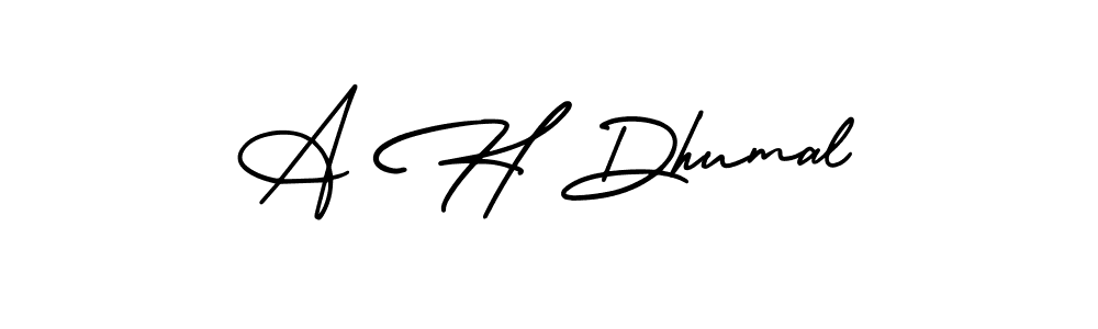 Make a beautiful signature design for name A H Dhumal. With this signature (AmerikaSignatureDemo-Regular) style, you can create a handwritten signature for free. A H Dhumal signature style 3 images and pictures png