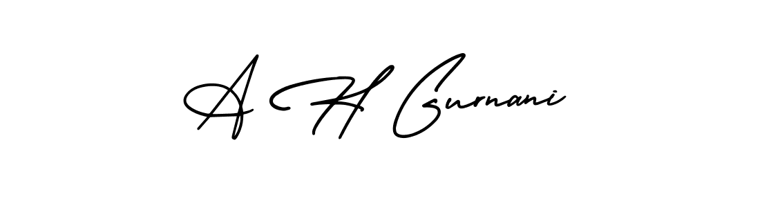 Also You can easily find your signature by using the search form. We will create A H Gurnani name handwritten signature images for you free of cost using AmerikaSignatureDemo-Regular sign style. A H Gurnani signature style 3 images and pictures png