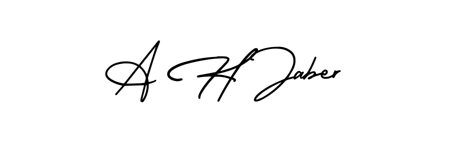 Also we have A H Jaber name is the best signature style. Create professional handwritten signature collection using AmerikaSignatureDemo-Regular autograph style. A H Jaber signature style 3 images and pictures png