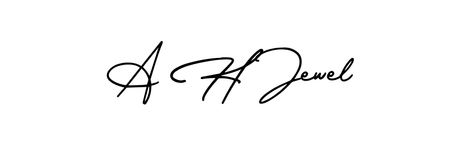 How to make A H Jewel signature? AmerikaSignatureDemo-Regular is a professional autograph style. Create handwritten signature for A H Jewel name. A H Jewel signature style 3 images and pictures png