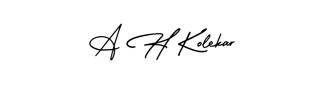 Create a beautiful signature design for name A H Kolekar. With this signature (AmerikaSignatureDemo-Regular) fonts, you can make a handwritten signature for free. A H Kolekar signature style 3 images and pictures png